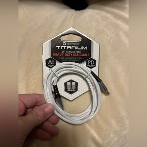 TITANIUM 6FT Tangle Free Heavy Duty USB Cable C 2 C Connector Fast Charging